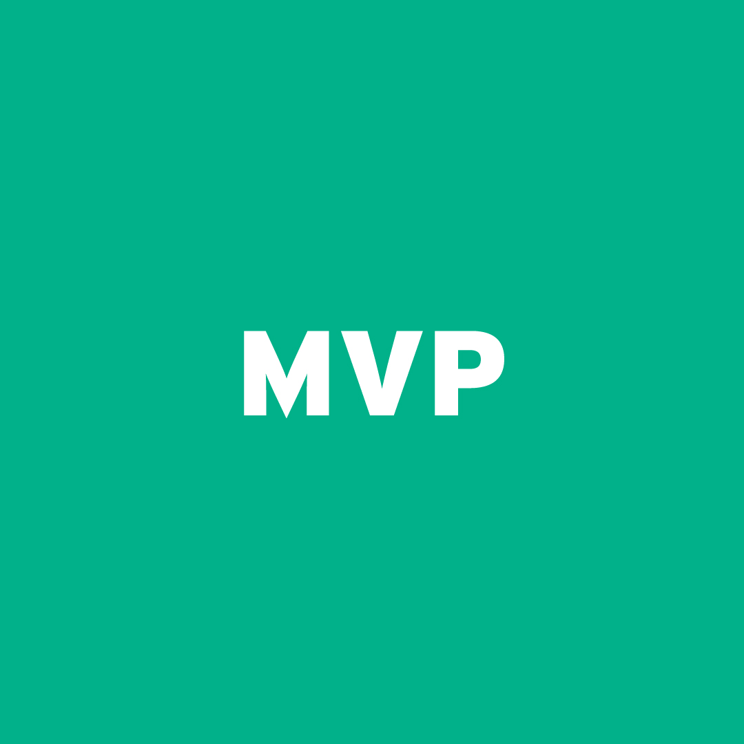 White "MVP" text centered on a vibrant teal background, conveying a sense of importance and recognition. Minimalistic and bold design.